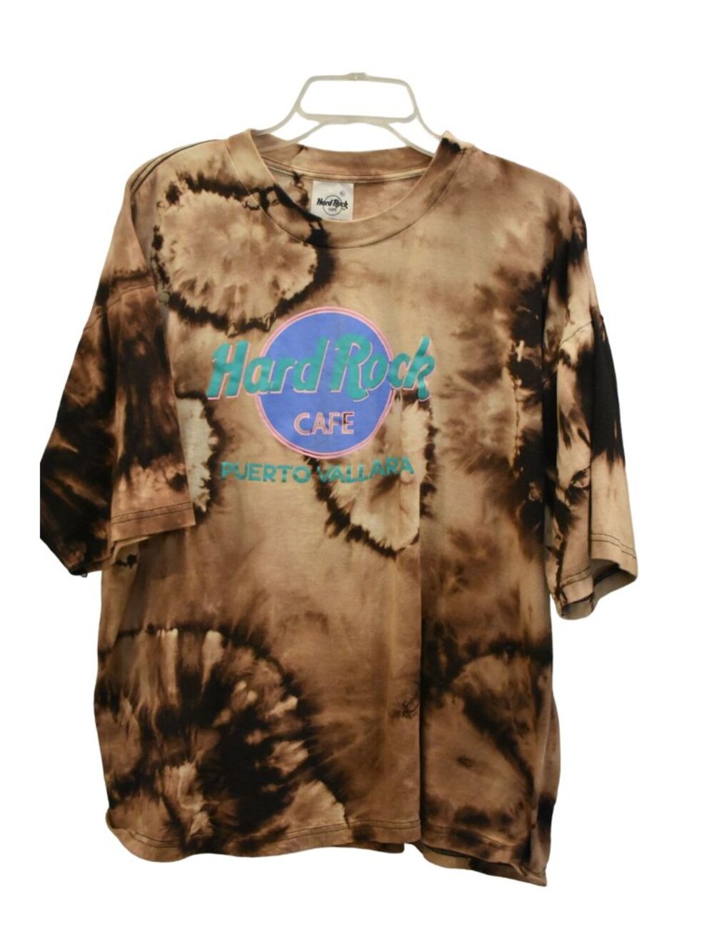 Men's Hard Rock Cafe Puerto Vallarta Custom Bleach Dye T-shirt Size XL